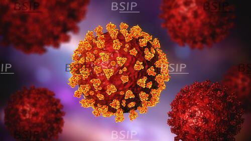 Particules de coronavirus Covid-19, illustration